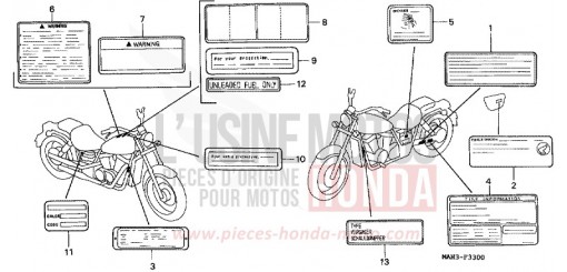 CAUTION LABEL VT1100C2X de 1999